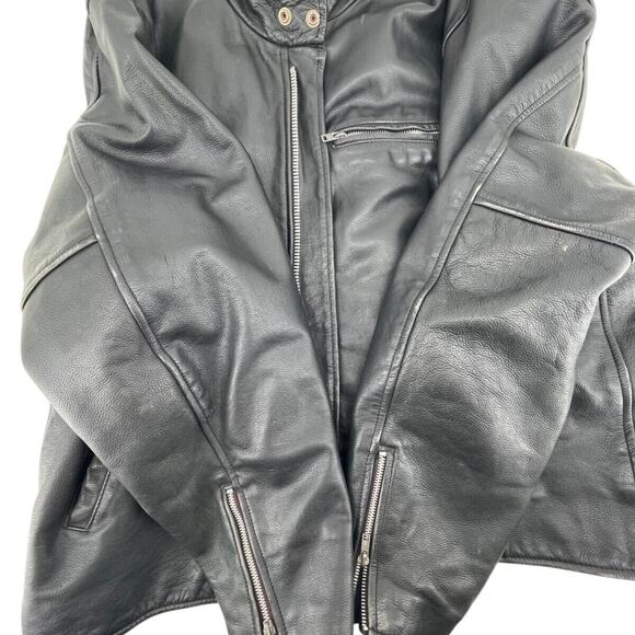 UNIK Premium Men's Leather Jacket Biker Motorcycle Size 48 - Picture 4 of 6